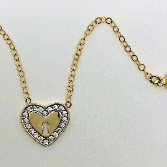 14K 585 Yellow Gold Chain Round CZ in Heart With Round Quartz's 20